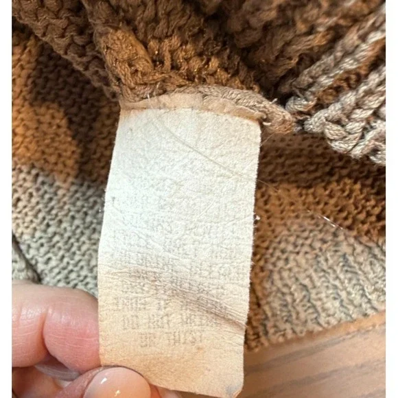 Rachel Zoe Sweater Women Large Tan Beige Cotton Blend Knit Long Sleeve Crew Neck - Picture 5 of 7